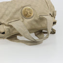 GUCCI GG Canvas Guccissima Hand Bag Leather Ivory Gold 197020 Auth bs36026-7