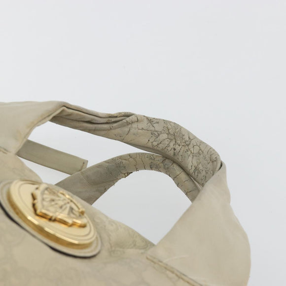 GUCCI GG Canvas Guccissima Hand Bag Leather Ivory Gold 197020 Auth bs36026