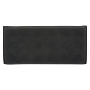 CHANEL New Travel Line Long Wallet Nylon Black Silver CC Auth bs36031-3