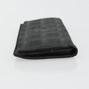 CHANEL New Travel Line Long Wallet Nylon Black Silver CC Auth bs36031-4