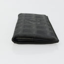 CHANEL New Travel Line Long Wallet Nylon Black Silver CC Auth bs36031-5