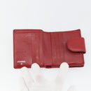 CHANEL Matelasse Long Wallet Lamb Skin Red Silver CC Auth bs36032-9