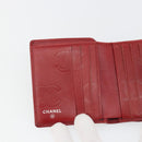 CHANEL Matelasse Long Wallet Lamb Skin Red Silver CC Auth bs36032-19