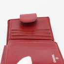 CHANEL Matelasse Long Wallet Lamb Skin Red Silver CC Auth bs36032-20
