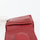 CHANEL Matelasse Long Wallet Lamb Skin Red Silver CC Auth bs36032-22
