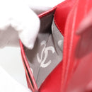 CHANEL Matelasse Long Wallet Lamb Skin Red Silver CC Auth bs36032-23