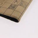 CHANEL Choco Bar Long Wallet Lamb Skin Beige CC Auth bs36033-11