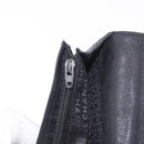 CHANEL Choco Bar Long Wallet Lamb Skin Beige CC Auth bs36033-19