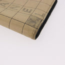 CHANEL Choco Bar Long Wallet Lamb Skin Beige CC Auth bs36033-8