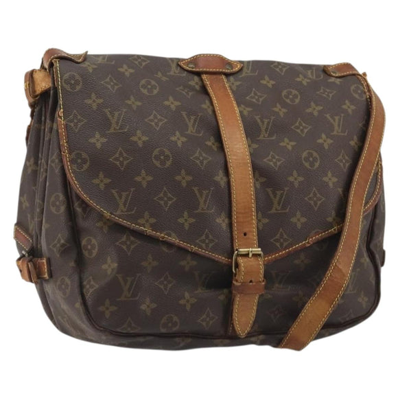 LOUIS VUITTON Monogram Saumur 35 Shoulder Bag M42254 LV Auth bs36035