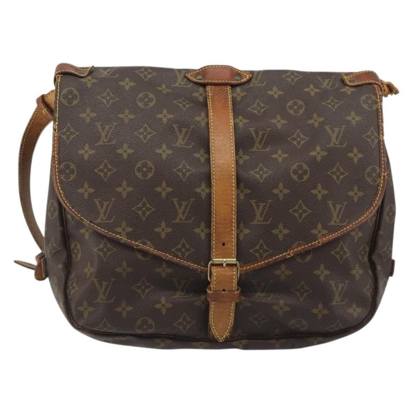 LOUIS VUITTON Monogram Saumur 35 Shoulder Bag M42254 LV Auth bs36035