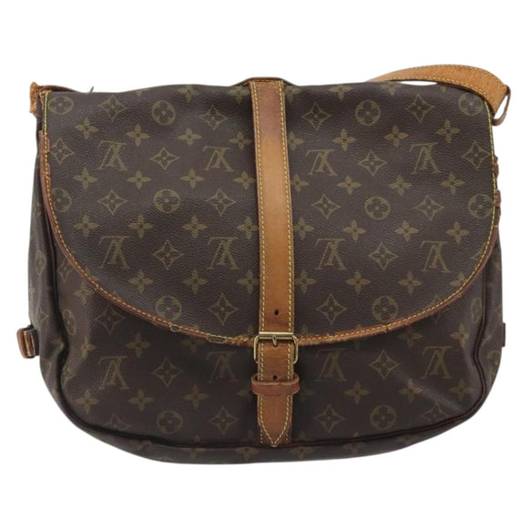 LOUIS VUITTON Monogram Saumur 35 Shoulder Bag M42254 LV Auth bs36035