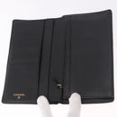 CHANEL Long Wallet Leather Black Gold CC Auth bs36037-14