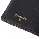 CHANEL Long Wallet Leather Black Gold CC Auth bs36037-17