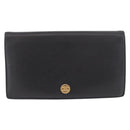 CHANEL Long Wallet Leather Black Gold CC Auth bs36037-2