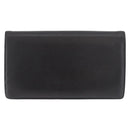 CHANEL Long Wallet Leather Black Gold CC Auth bs36037-3