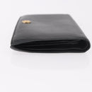 CHANEL Long Wallet Leather Black Gold CC Auth bs36037-5