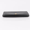 CHANEL Long Wallet Leather Black Gold CC Auth bs36037-8