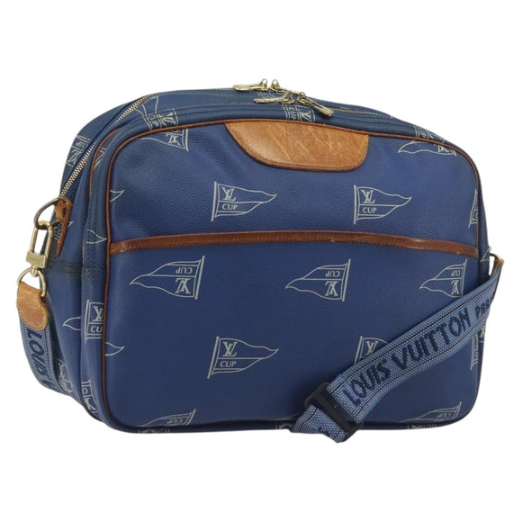 LOUIS VUITTON LV Cup Sac Cowes Bag Coated Canvas Blue M80008 LV Auth bs36041