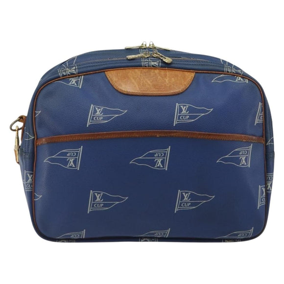 LOUIS VUITTON LV Cup Sac Cowes Bag Coated Canvas Blue M80008 LV Auth bs36041