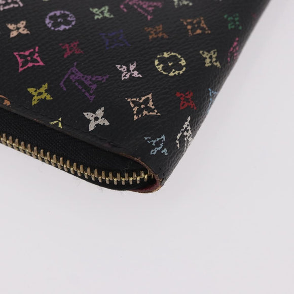 LOUIS VUITTON Monogram Multicolor Zippy Long Wallet Black M60243 LV Auth bs36045