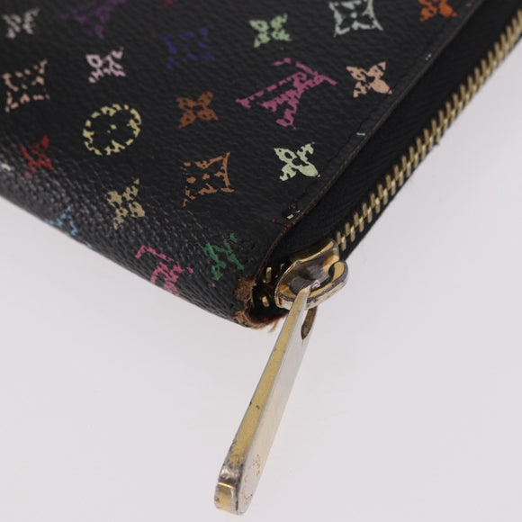 LOUIS VUITTON Monogram Multicolor Zippy Long Wallet Black M60243 LV Auth bs36045