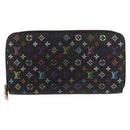LOUIS VUITTON Monogram Multicolor Zippy Long Wallet Black M60243 LV Auth bs36045-13