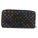 LOUIS VUITTON Monogram Multicolor Zippy Long Wallet Black M60243 LV Auth bs36045-2