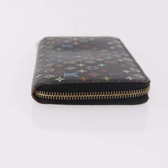 LOUIS VUITTON Monogram Multicolor Zippy Long Wallet Black M60243 LV Auth bs36045