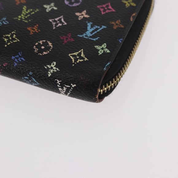 LOUIS VUITTON Monogram Multicolor Zippy Long Wallet Black M60243 LV Auth bs36045