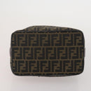 FENDI Zucca Canvas Hand Bag Coated Canvas 2 Set Brown Black Auth bs36051-15