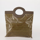 FENDI Zucca Canvas Hand Bag Coated Canvas 2 Set Brown Black Auth bs36051-3