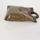 FENDI Zucca Canvas Hand Bag Coated Canvas 2 Set Brown Black Auth bs36051-4