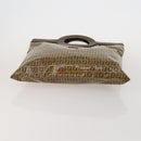 FENDI Zucca Canvas Hand Bag Coated Canvas 2 Set Brown Black Auth bs36051-7