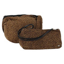 BOTTEGA VENETA Shoulder Bag Nylon 2 Set Brown Auth bs36052-1