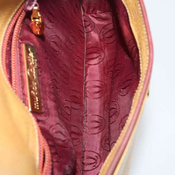 CARTIER Must Line Shoulder Bag Leather 2 Set Bordeaux Yellow Auth bs36054