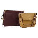 CARTIER Must Line Shoulder Bag Leather 2 Set Bordeaux Yellow Auth bs36054-1