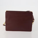 CARTIER Must Line Shoulder Bag Leather 2 Set Bordeaux Yellow Auth bs36054-3