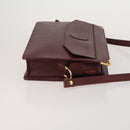 CARTIER Must Line Shoulder Bag Leather 2 Set Bordeaux Yellow Auth bs36054-4