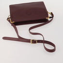 CARTIER Must Line Shoulder Bag Leather 2 Set Bordeaux Yellow Auth bs36054-5