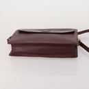 CARTIER Must Line Shoulder Bag Leather 2 Set Bordeaux Yellow Auth bs36054-7