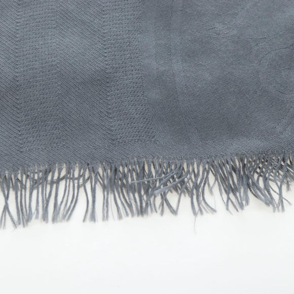 HERMES New Libris Stole Cashmere Gray Auth bs36055