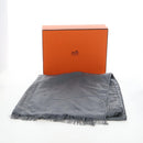 HERMES New Libris Stole Cashmere Gray Auth bs36055-23