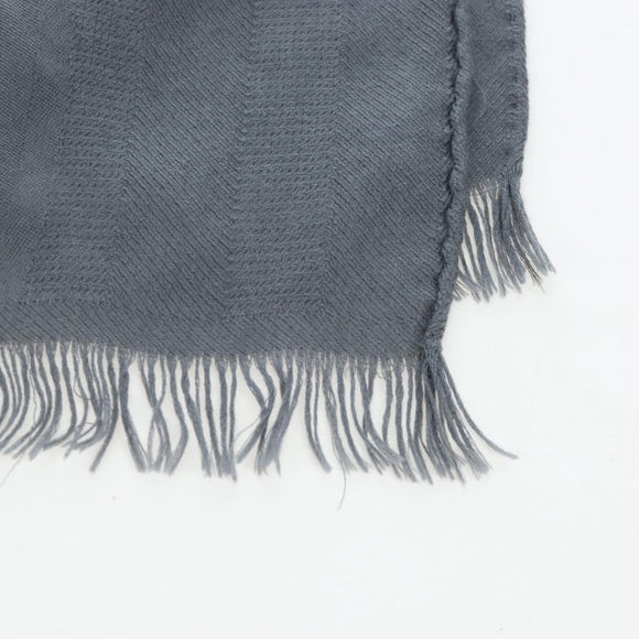 HERMES New Libris Stole Cashmere Gray Auth bs36055