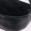 CELINE Shoulder Bag Suede Black Gold Auth bs36058-17