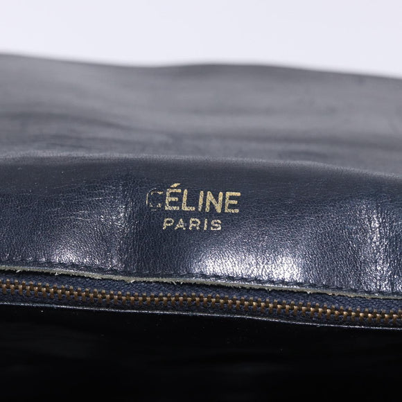 CELINE Shoulder Bag Suede Black Gold Auth bs36058