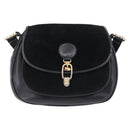 CELINE Shoulder Bag Suede Black Gold Auth bs36058-13