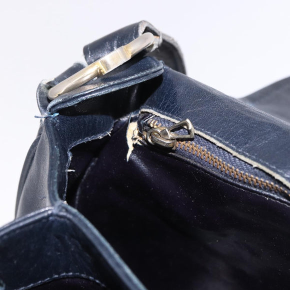 CELINE Shoulder Bag Suede Black Gold Auth bs36058