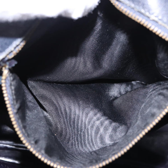 CELINE Shoulder Bag Suede Black Gold Auth bs36058