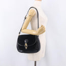 CELINE Shoulder Bag Suede Black Gold Auth bs36058-26